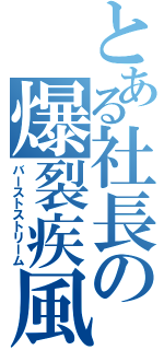 とある社長の爆裂疾風弾（バーストストリーム）