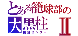 とある籠球部の大黒柱Ⅱ（俊足センター）