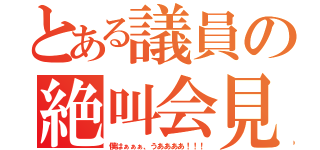 とある議員の絶叫会見（僕はぁぁぁ、うああああ！！！）