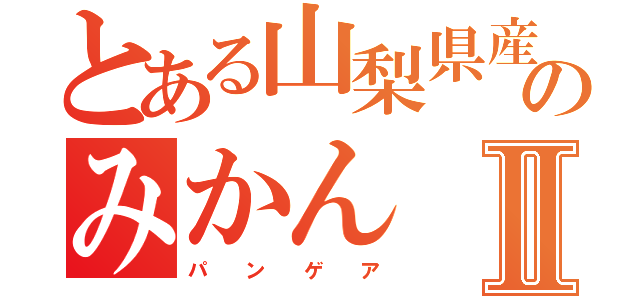 とある山梨県産のみかんⅡ（パ　　ン　　ゲ　　ア）