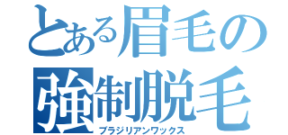 とある眉毛の強制脱毛（ブラジリアンワックス）