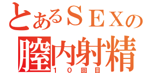 とあるＳＥＸの膣内射精（１０回目）