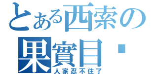 とある西索の果實目錄（人家忍不住了）