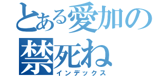 とある愛加の禁死ね（インデックス）