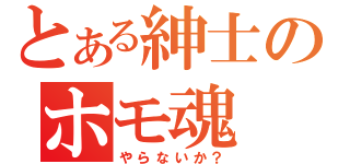 とある紳士のホモ魂（やらないか？）