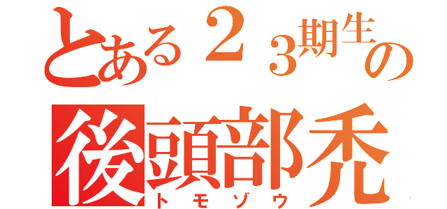 とある２３期生の後頭部禿（トモゾウ）