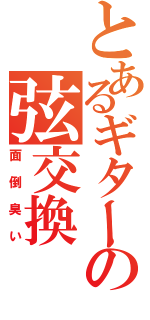 とあるギターの弦交換Ⅱ（面倒臭い）