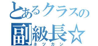 とあるクラスの副級長☆（ネツカン）