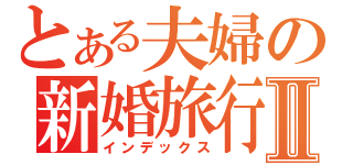 とある夫婦の新婚旅行Ⅱ（インデックス）