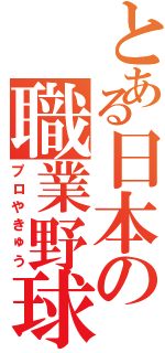 とある日本の職業野球（プロやきゅう）