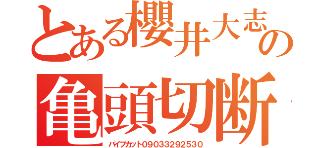 とある櫻井大志の亀頭切断（パイプカット０９０３３２９２５３０）