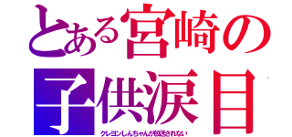 とある宮崎の子供涙目（クレヨンしんちゃんが放送されない）