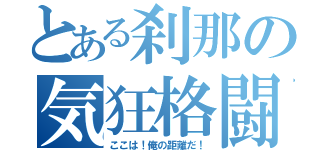 とある刹那の気狂格闘（ここは！俺の距離だ！）