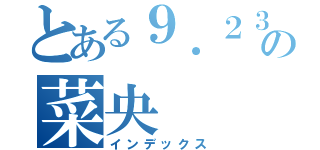 とある９．２３生まれの菜央（インデックス）