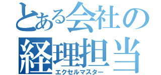 とある会社の経理担当（エクセルマスター）