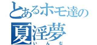 とあるホモ達の夏淫夢（いんむ）