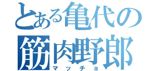 とある亀代の筋肉野郎（マッチョ）