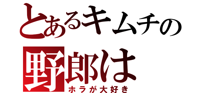 とあるキムチの野郎は（ホラが大好き）