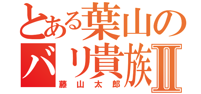 とある葉山のバリ貴族Ⅱ（藤山太郎）