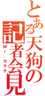 とある天狗の記者会見（Ｍｒ．カラテ）