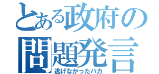 とある政府の問題発言（逃げなかったバカ）