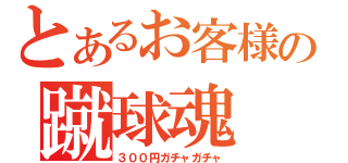 とあるお客様の蹴球魂（３００円ガチャガチャ）