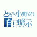 とある小野の自己暗示（思い込み）