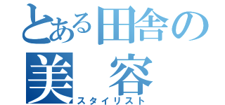 とある田舎の美 容 師（スタイリスト）