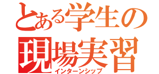 とある学生の現場実習（インターンシップ）