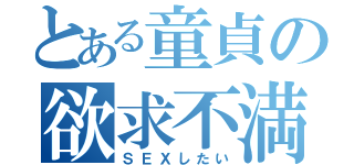 とある童貞の欲求不満（ＳＥＸしたい）