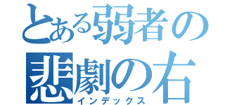 とある弱者の悲劇の右手（インデックス）