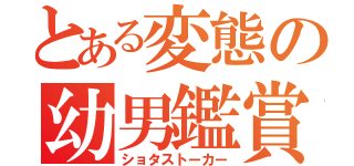 とある変態の幼男鑑賞（ショタストーカー）