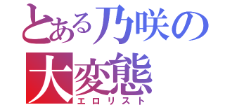 とある乃咲の大変態（エロリスト）