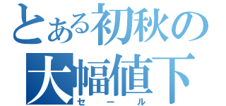 とある初秋の大幅値下（セール）