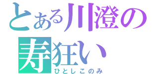 とある川澄の寿狂い（ひとしこのみ）