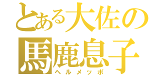 とある大佐の馬鹿息子（ヘルメッポ）