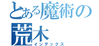 とある魔術の荒木（インデックス）