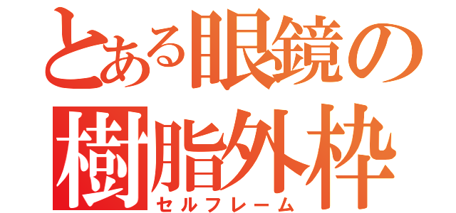 とある眼鏡の樹脂外枠（セルフレーム）