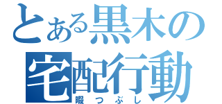 とある黒木の宅配行動（暇つぶし）