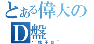 とある偉大のＤ盤（你找不到~）