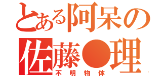 とある阿呆の佐藤●理（不明物体）