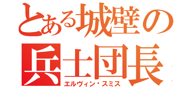 とある城壁の兵士団長（エルヴィン•スミス）