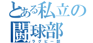 とある私立の闘球部（ラグビー部）