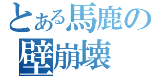 とある馬鹿の壁崩壊（）