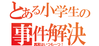 とある小学生の事件解決（真実はいつも一つ！）