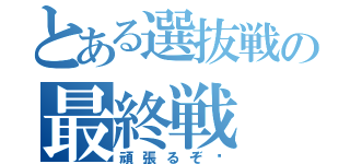 とある選抜戦の最終戦（頑張るぞ〜）