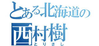 とある北海道の西村樹（とりさし）