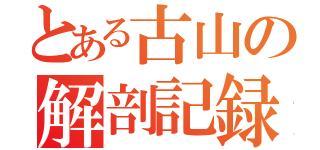 とある古山の解剖記録（）