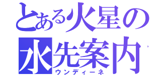 とある火星の水先案内人（ウンディーネ）