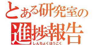 とある研究室の進捗報告（しんちょくほうこく）